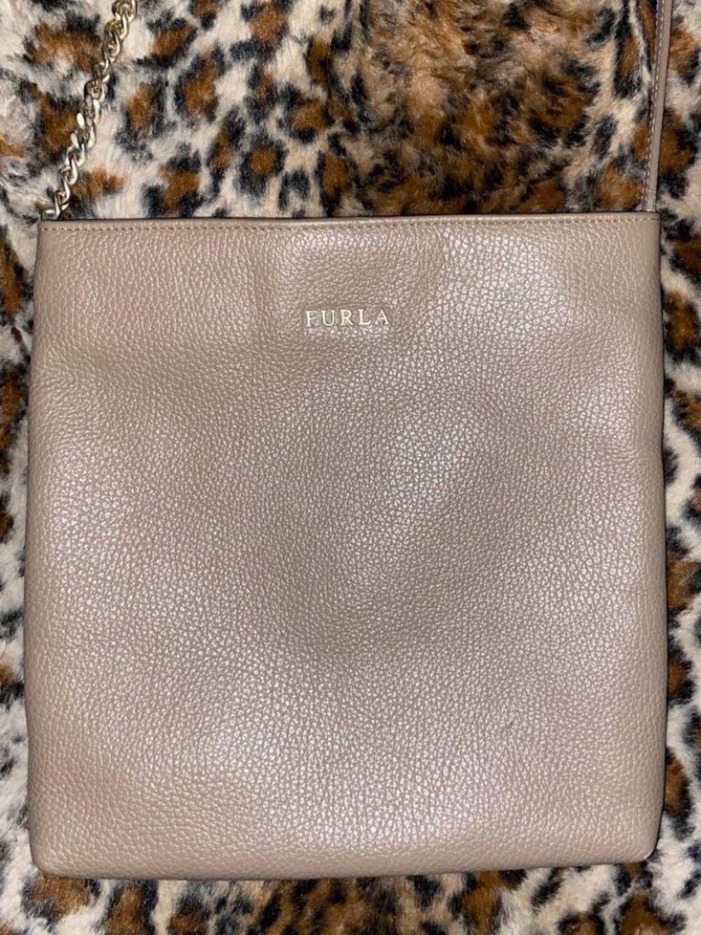 🤎Furla Beige Leather Crossbody Purse Italian Luxury🤎